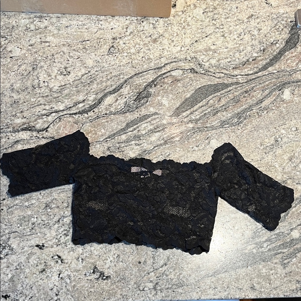 Victoria's Secret Black Lace Crop Top